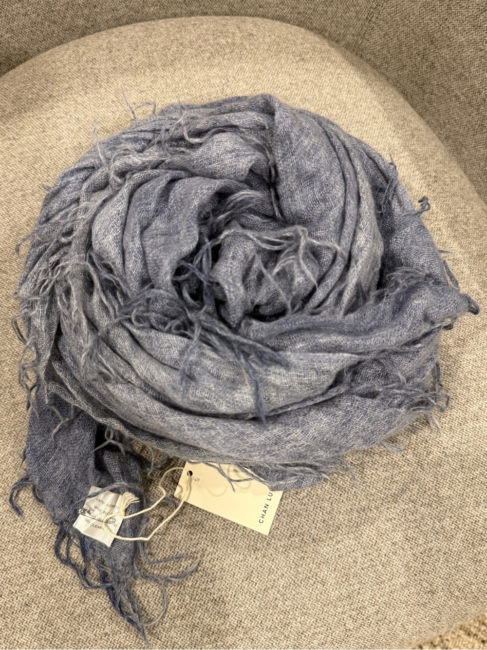 Chan Luu 100% CASHMERE SCARF - Denim Stone Blue